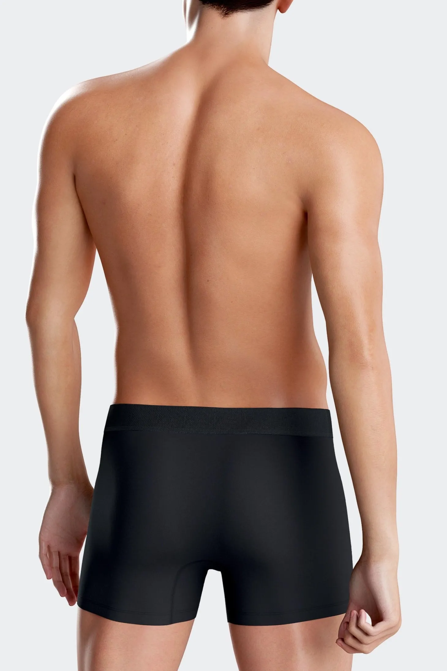 Lot de 2 boxers en coton stretch uni et cerclé gris anthracite