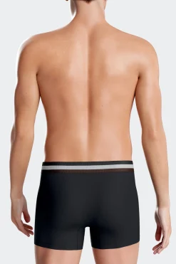 Lot de 2 boxers en coton stretch élastique tricolore camel