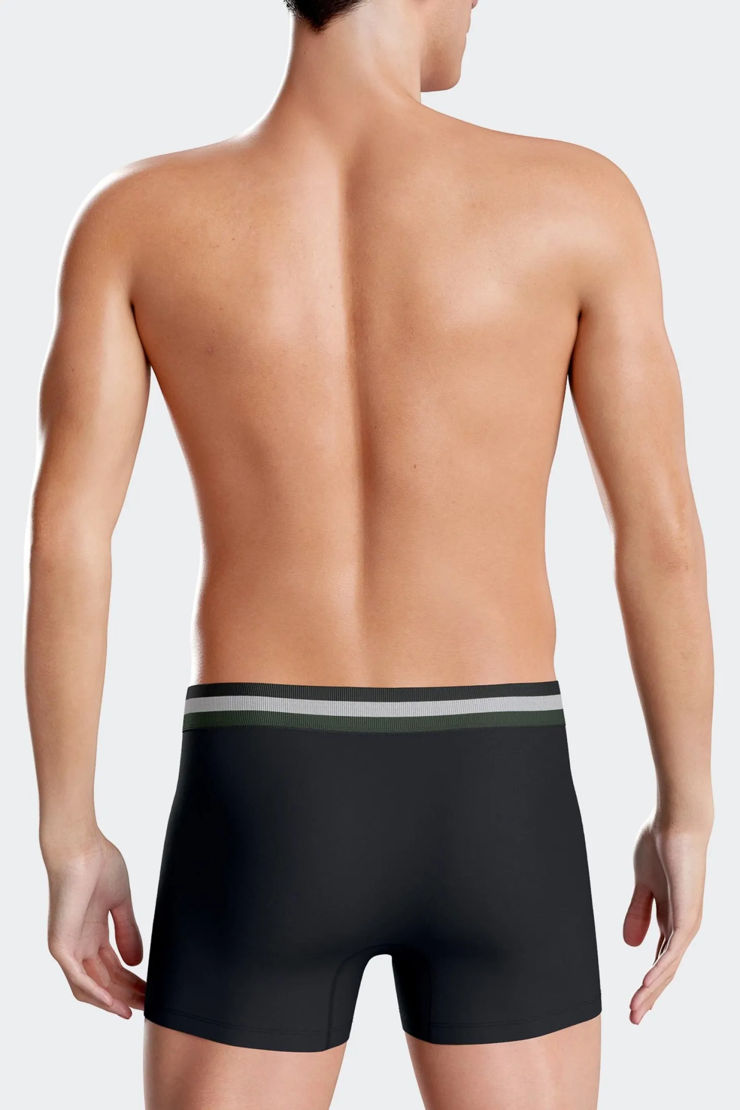 Lot de 2 boxers en coton stretch élastique tricolore gris