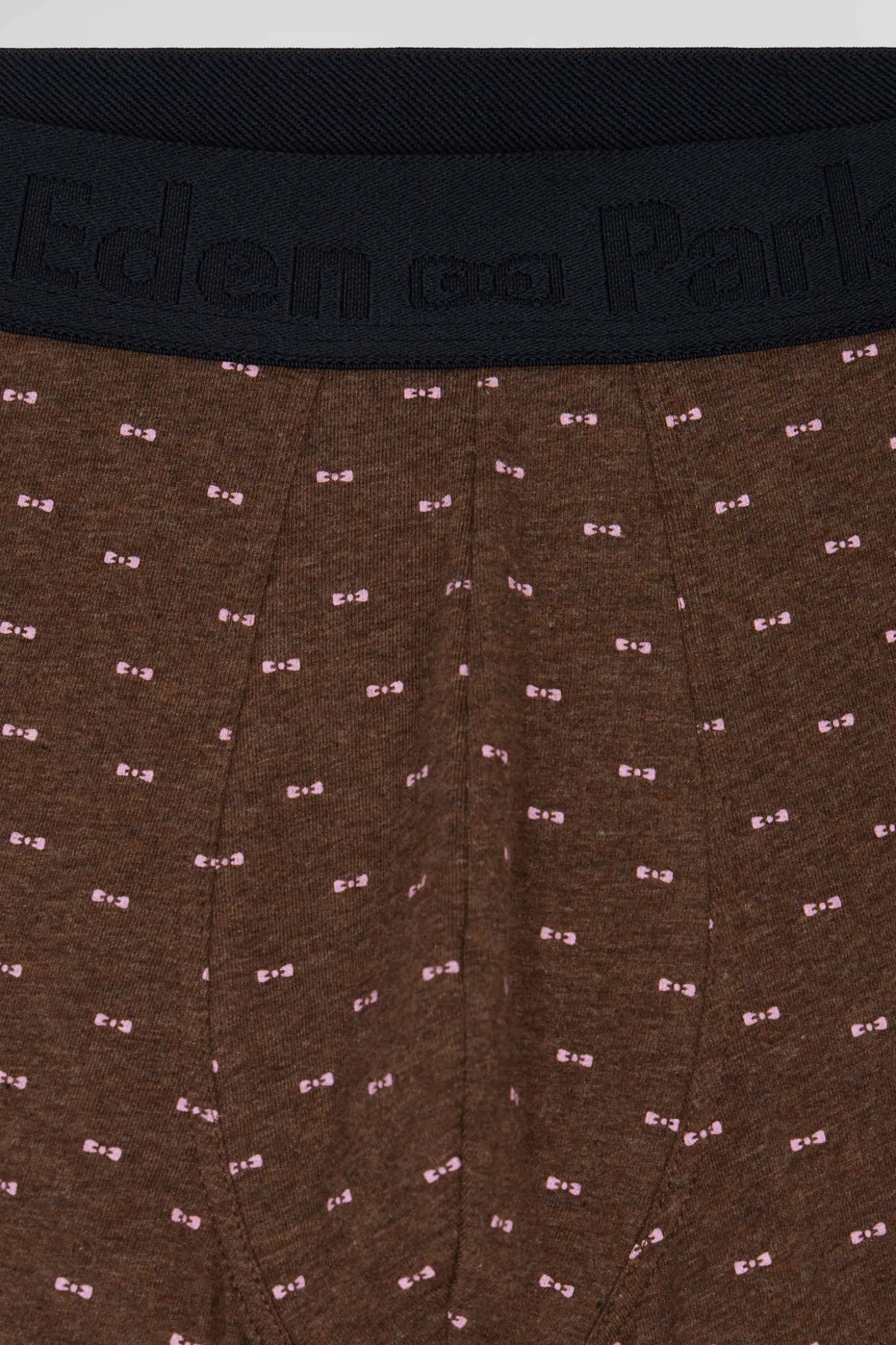 Lot de 2 boxers en coton stretch uni et micro-motifs marron