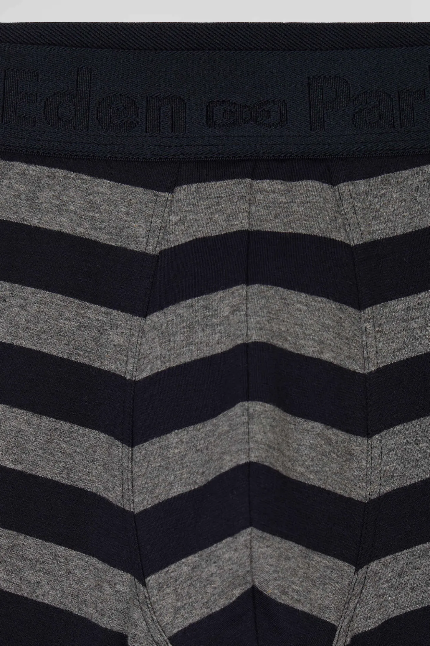 Lot de 2 boxers en coton stretch uni et cerclé gris anthracite
