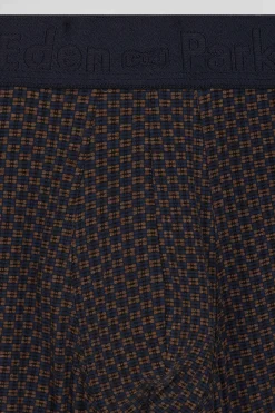 Lot de 2 boxers en coton stretch micro-motifs graphiques marron