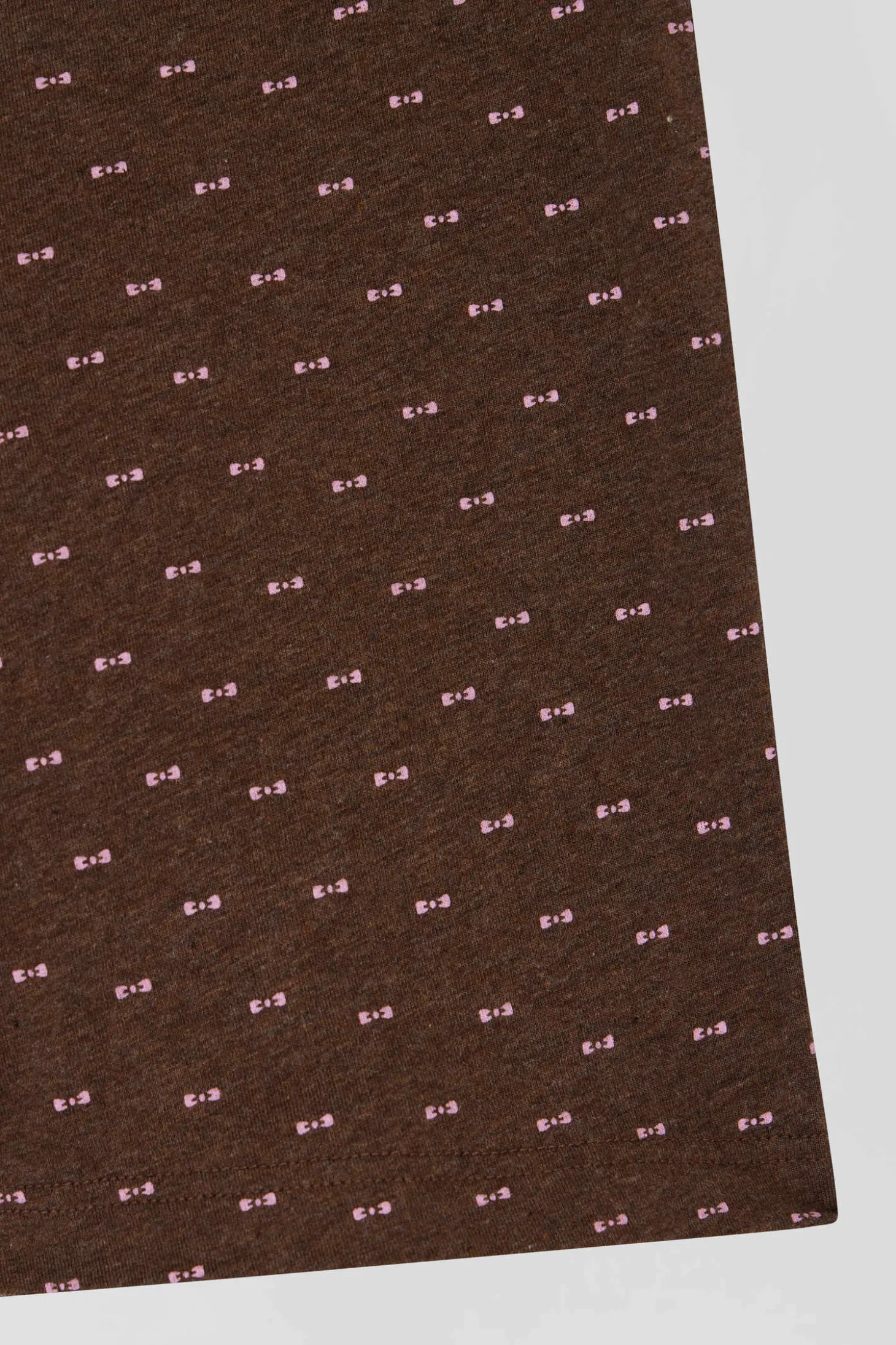 Lot de 2 boxers en coton stretch uni et micro-motifs marron