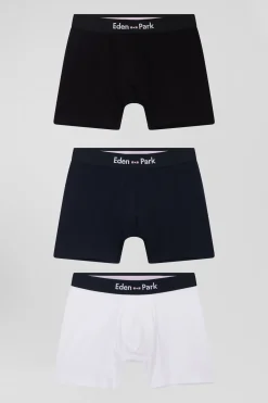 Lot de 3 boxers unis en coton stretch blanc