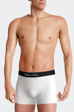 Lot de 3 boxers unis en coton stretch blanc