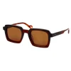 Lunette de soleil carrées en acétate marron