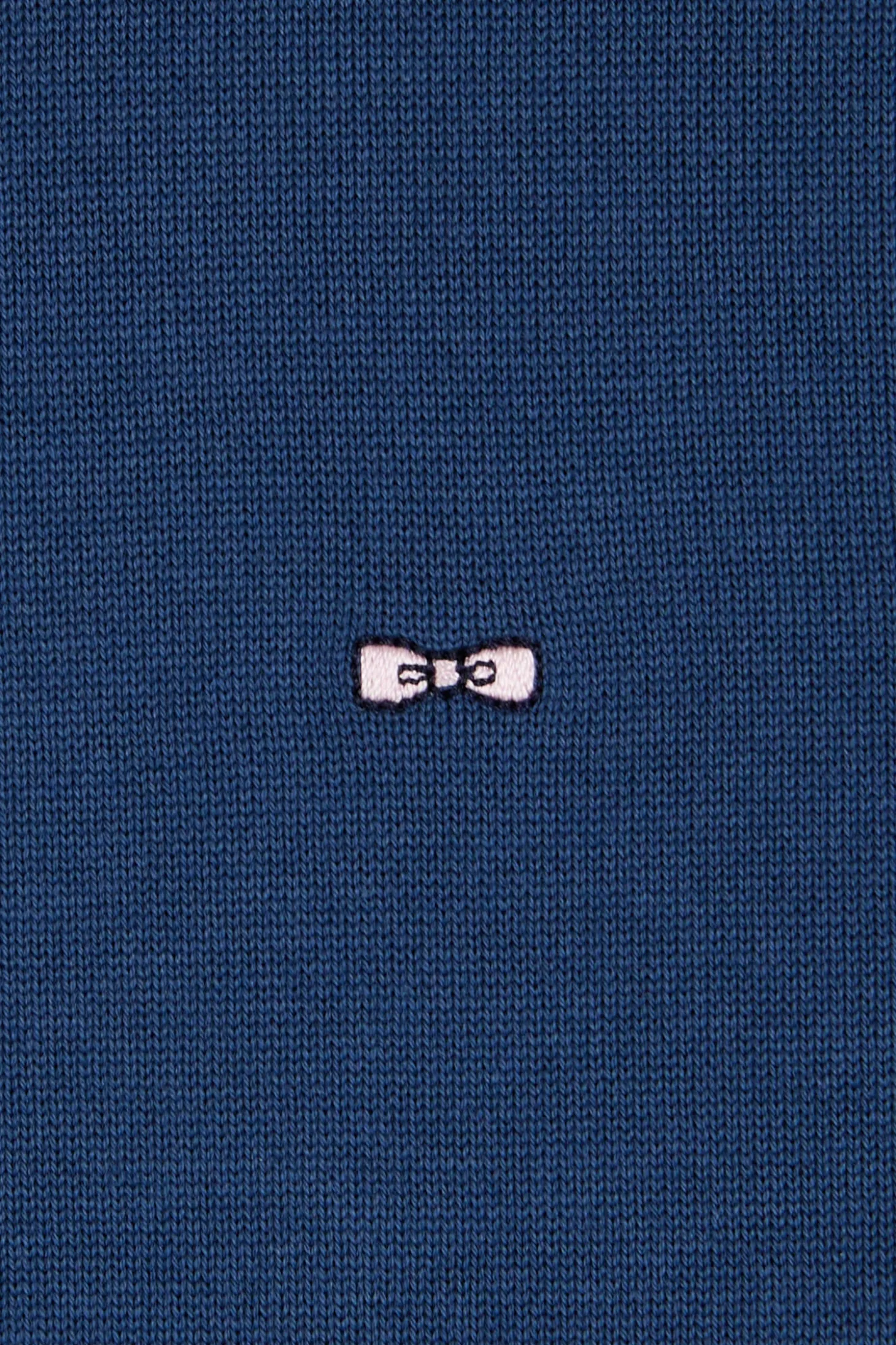 Maillot en coton bleu foncé col contrasté coupe Regular