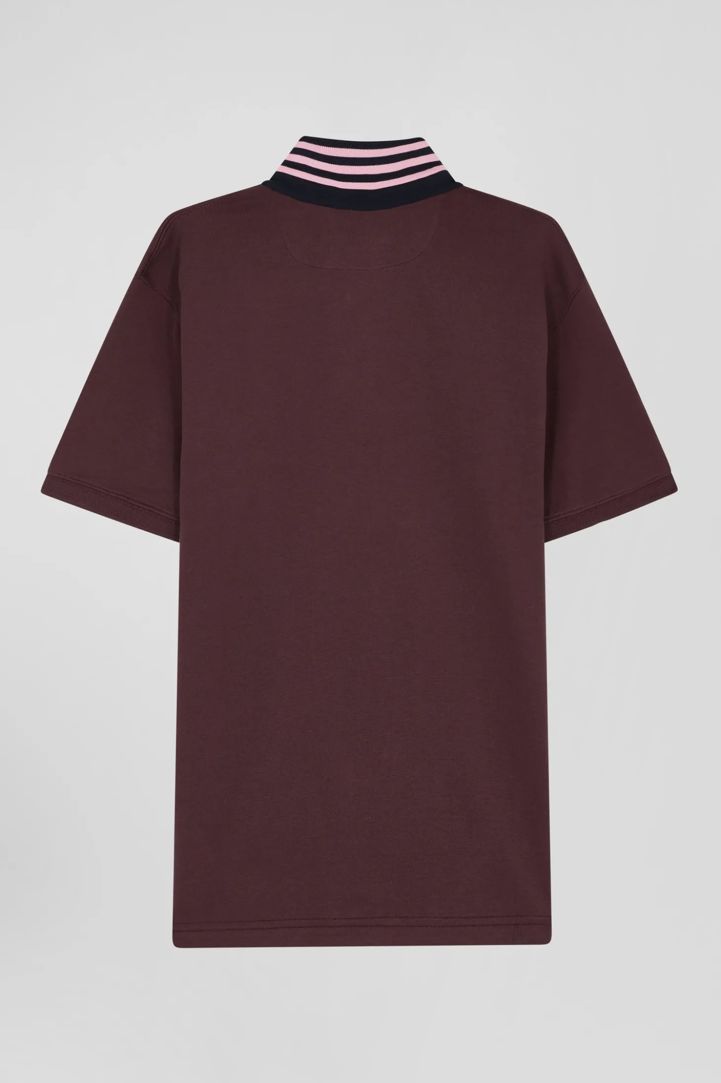 Maillot en coton bordeaux dessous de col cerclé coupe Regular