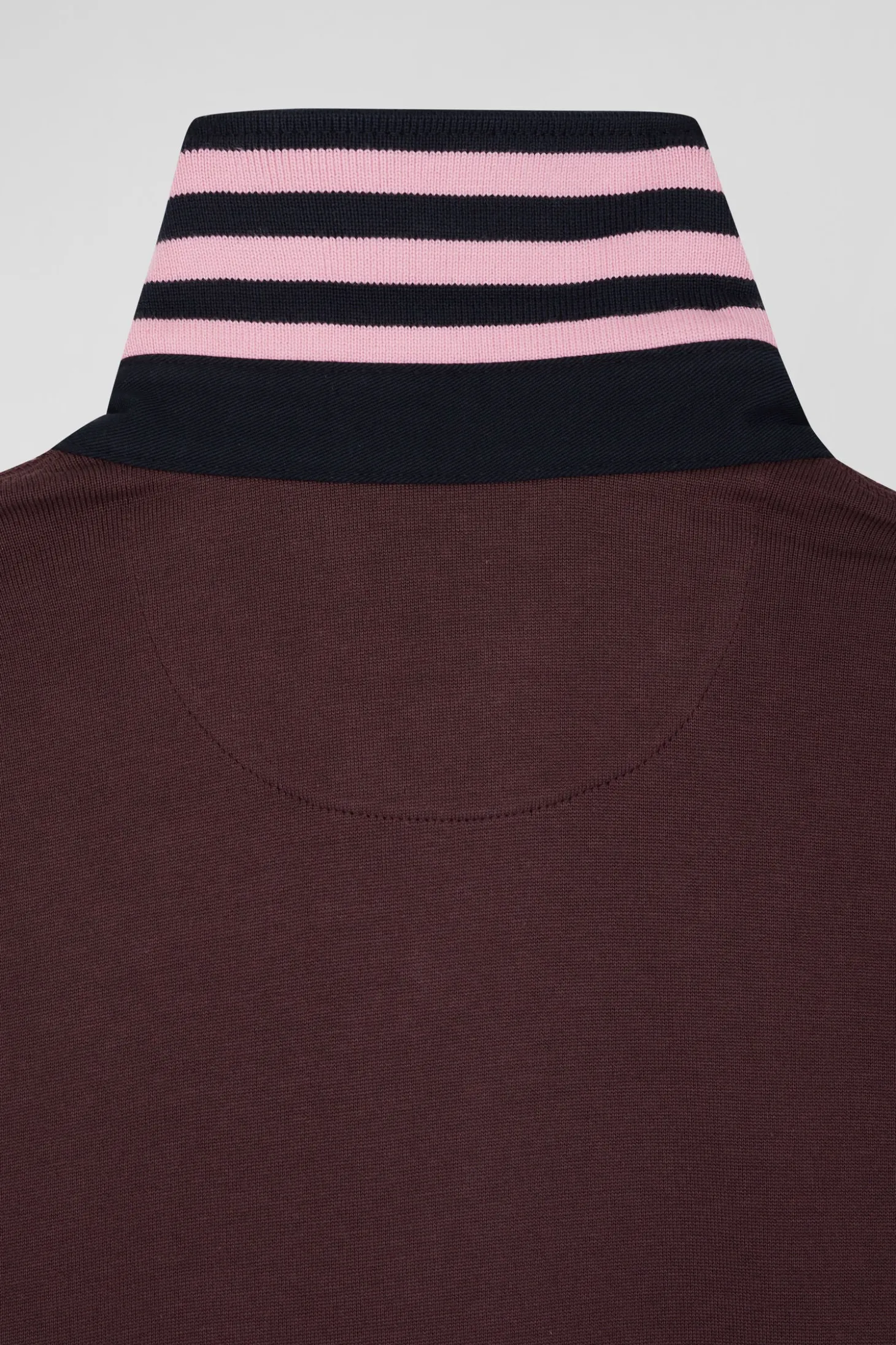 Maillot en coton bordeaux dessous de col cerclé coupe Regular