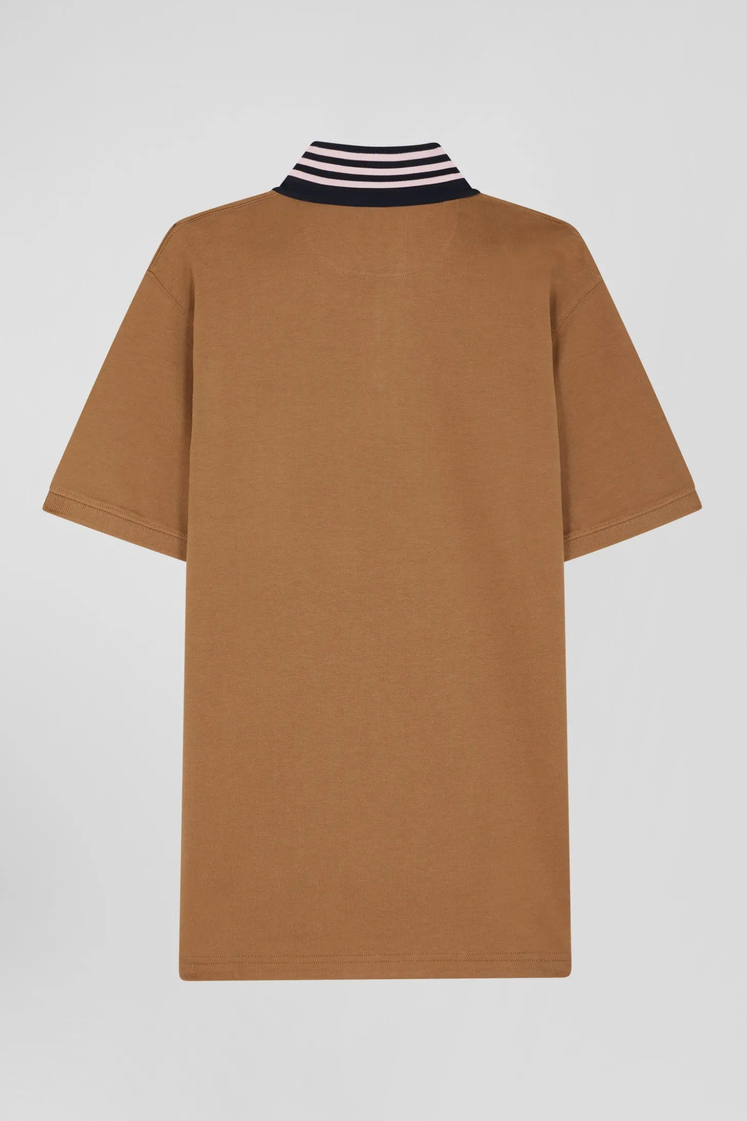 Maillot en coton camel col contrasté coupe Regular