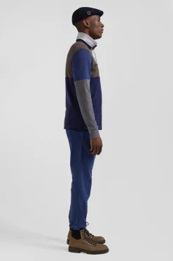 Maillot manches longues Barbarian en coton bleu marine coupe Regular