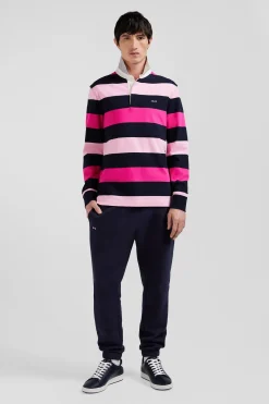 Maillot manches longues cerclé rose coupe Regular