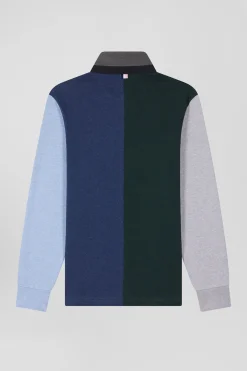 Maillot manches longues colorblock en coton vert coupe Regular