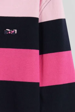 Maillot manches longues cerclé rose coupe Regular