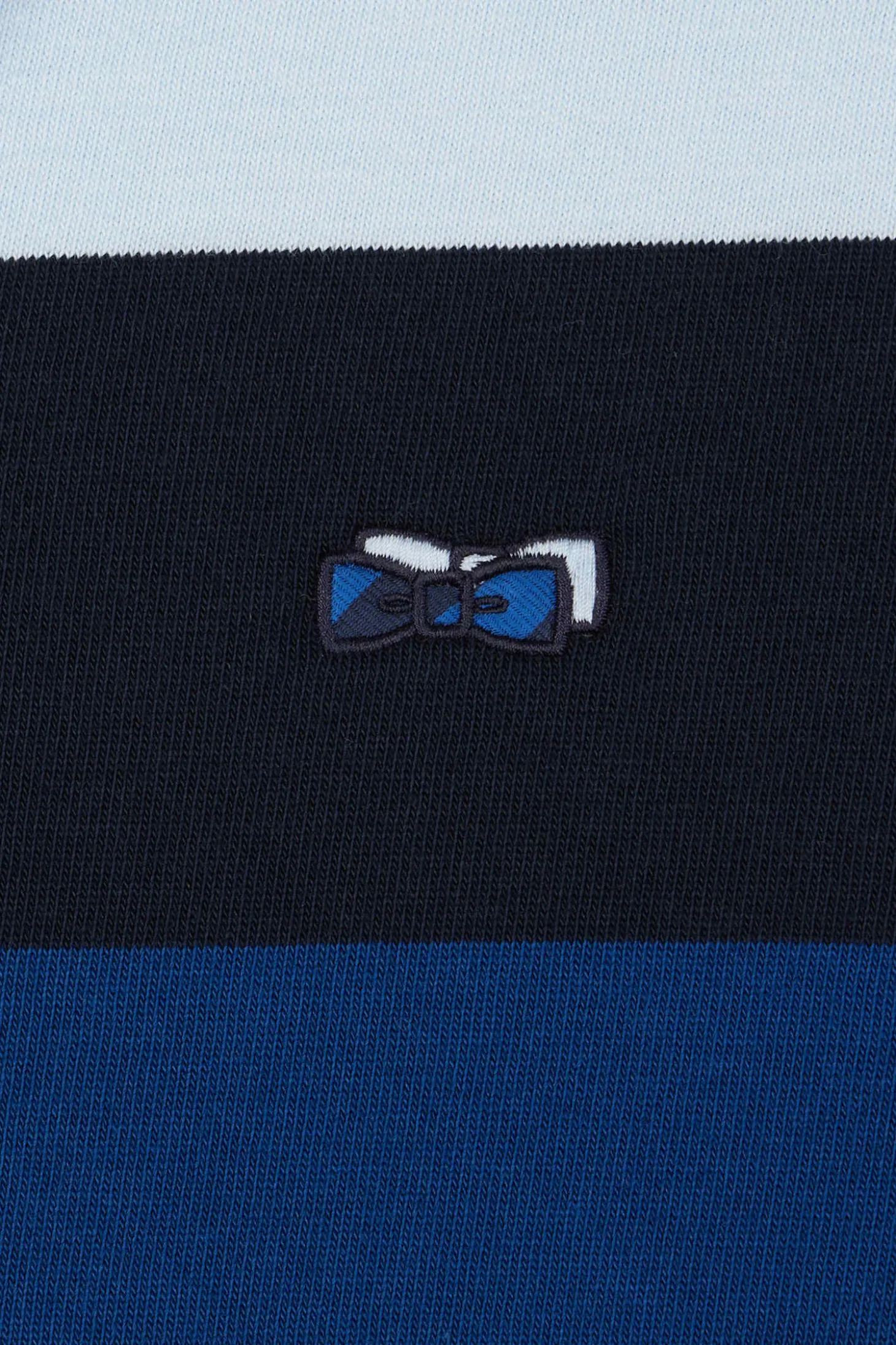 Maillot manches longues cerclé bleu marine coupe Regular