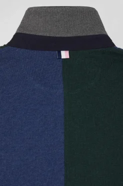 Maillot manches longues colorblock en coton vert coupe Regular