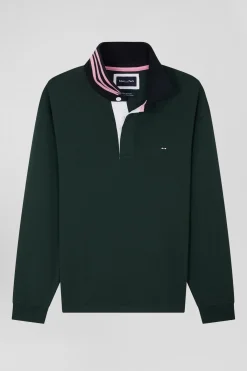 Maillot manches longues en coton Pima vert coupe Regular