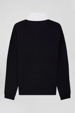Maillot manches longues en coton bleu marine coupe Relaxed