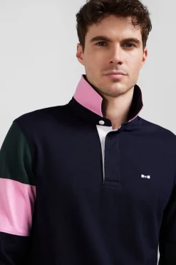 Maillot manches longues en coton vert broderie et applications de tissus cravate coupe Regular