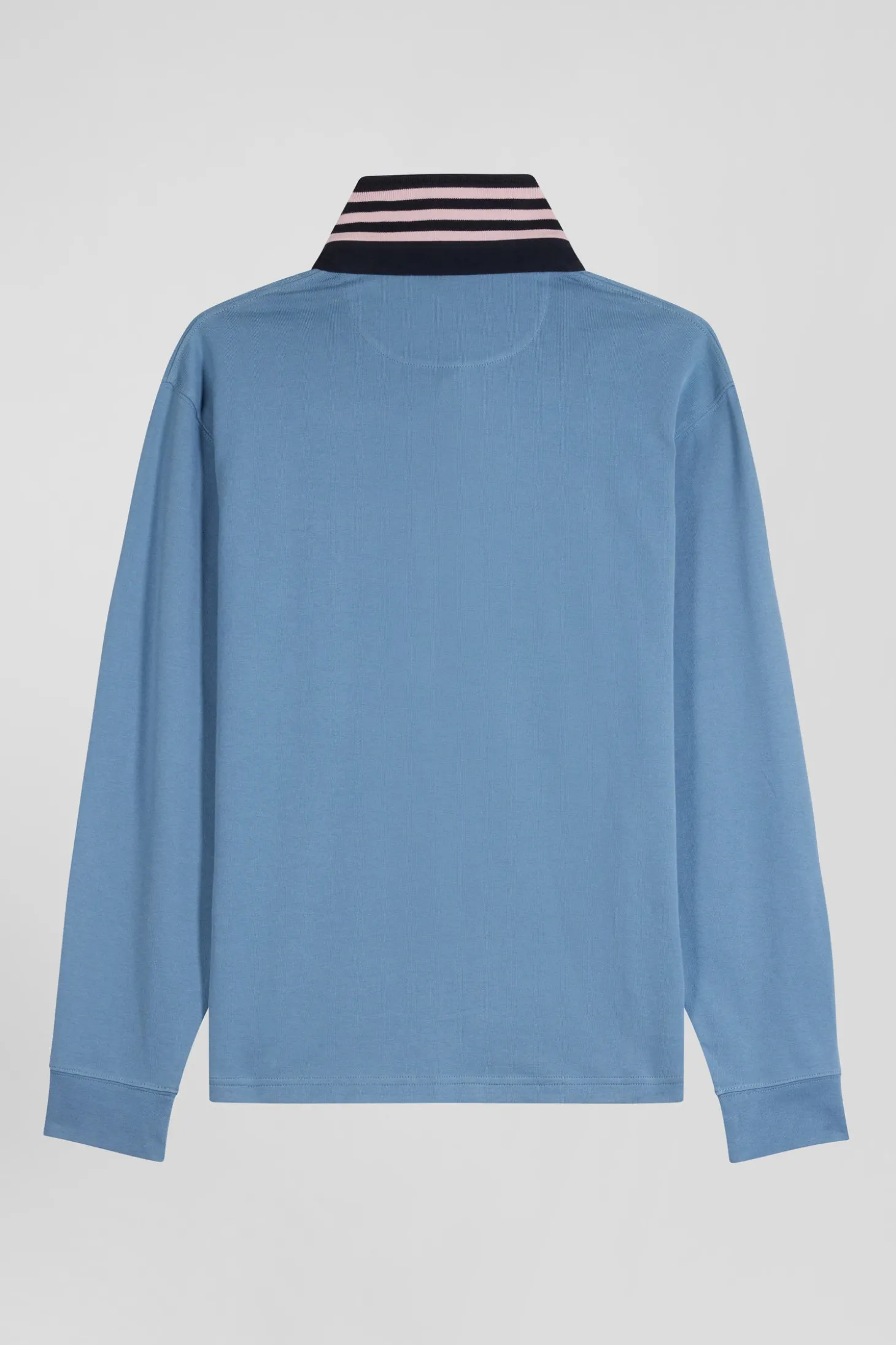 Maillot manches longues en coton Pima bleu coupe Regular
