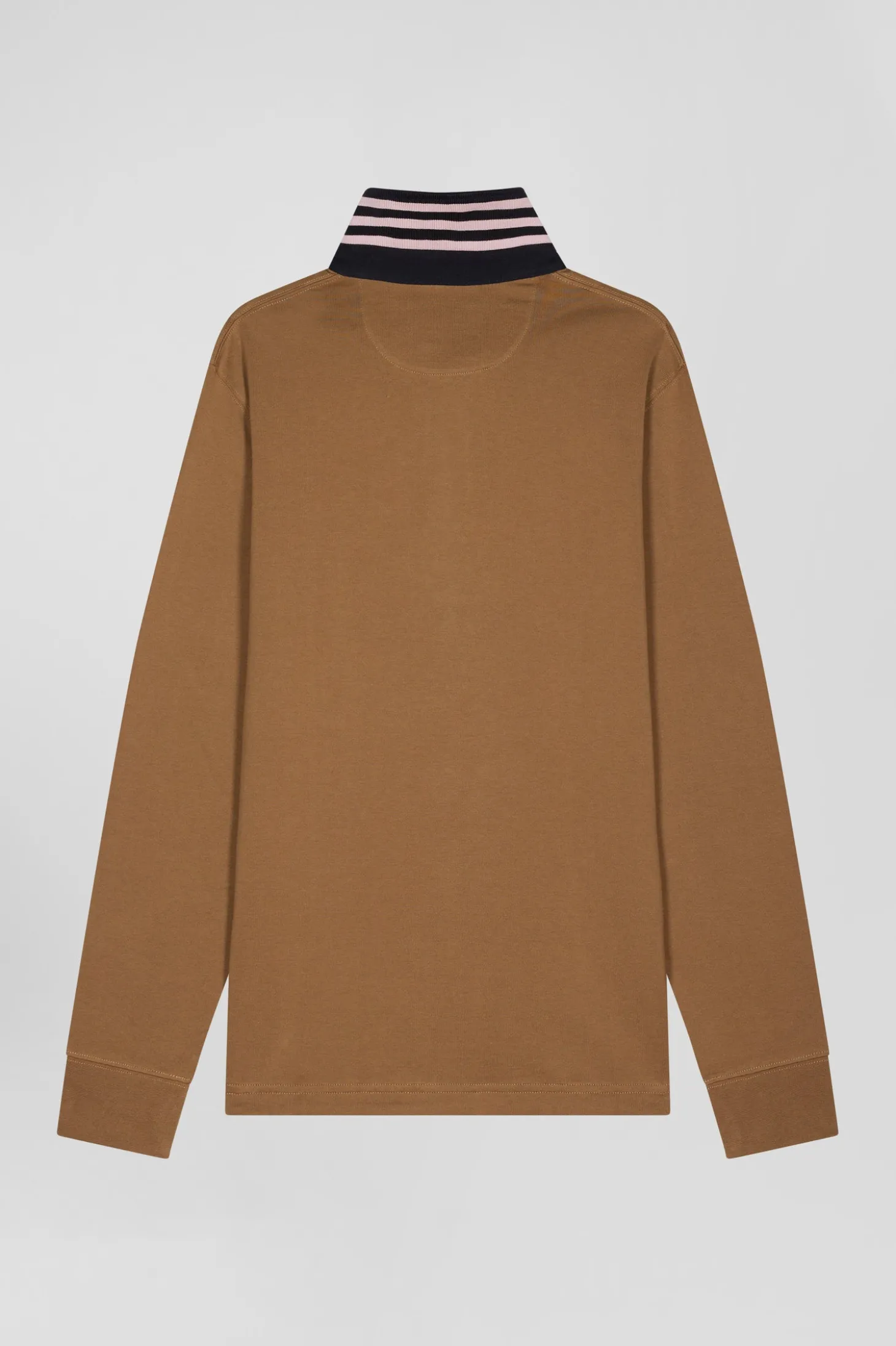 Maillot manches longues en coton Pima camel coupe Regular