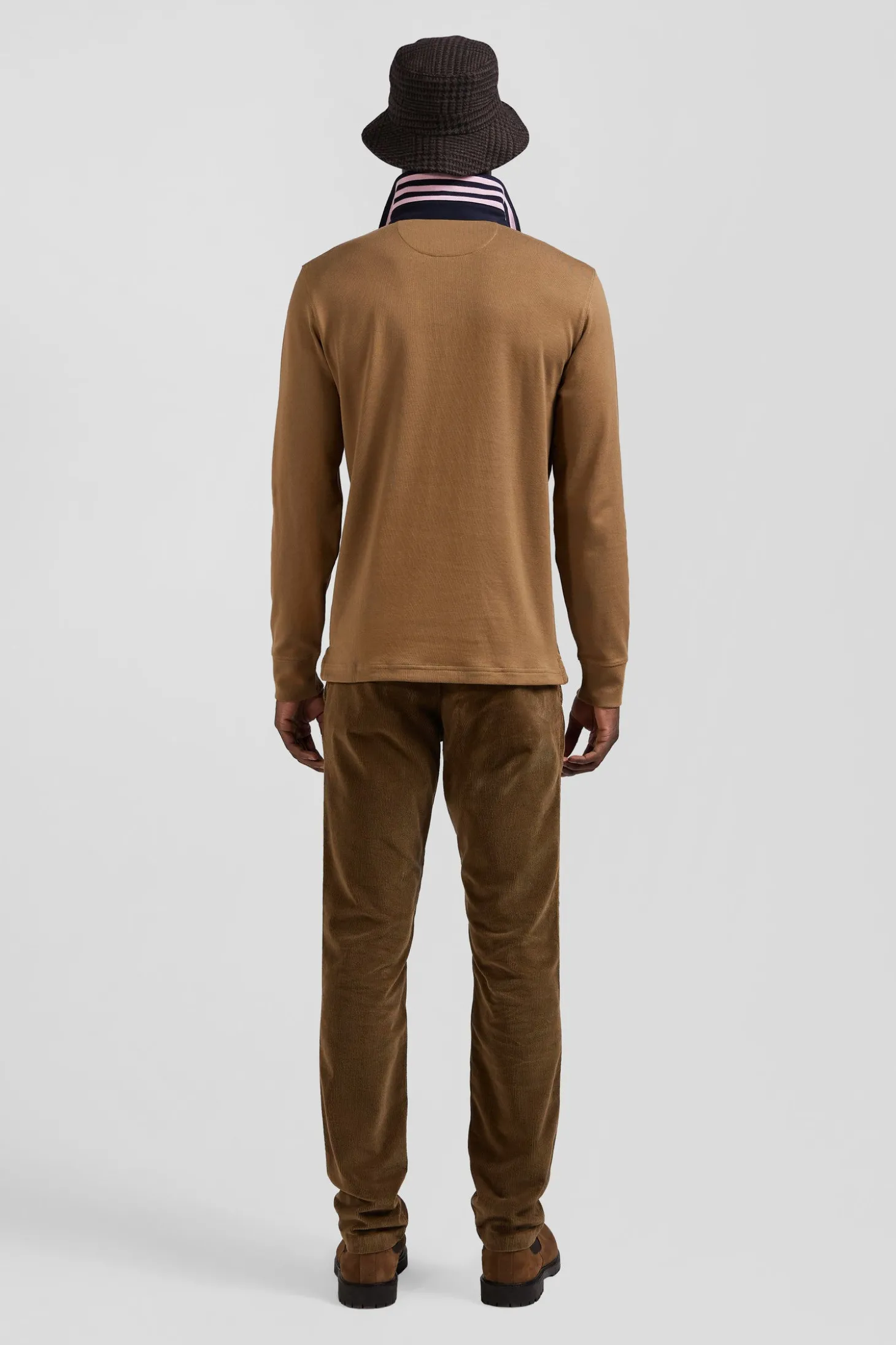 Maillot manches longues en coton Pima camel coupe Regular