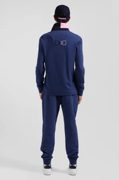 Maillot manches longues en coton bleu marine détails nœud papillon coupe Regular