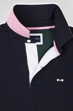 Maillot manches longues en coton vert broderie et applications de tissus cravate coupe Regular