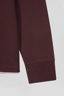 Maillot manches longues en coton Pima bordeaux coupe Regular