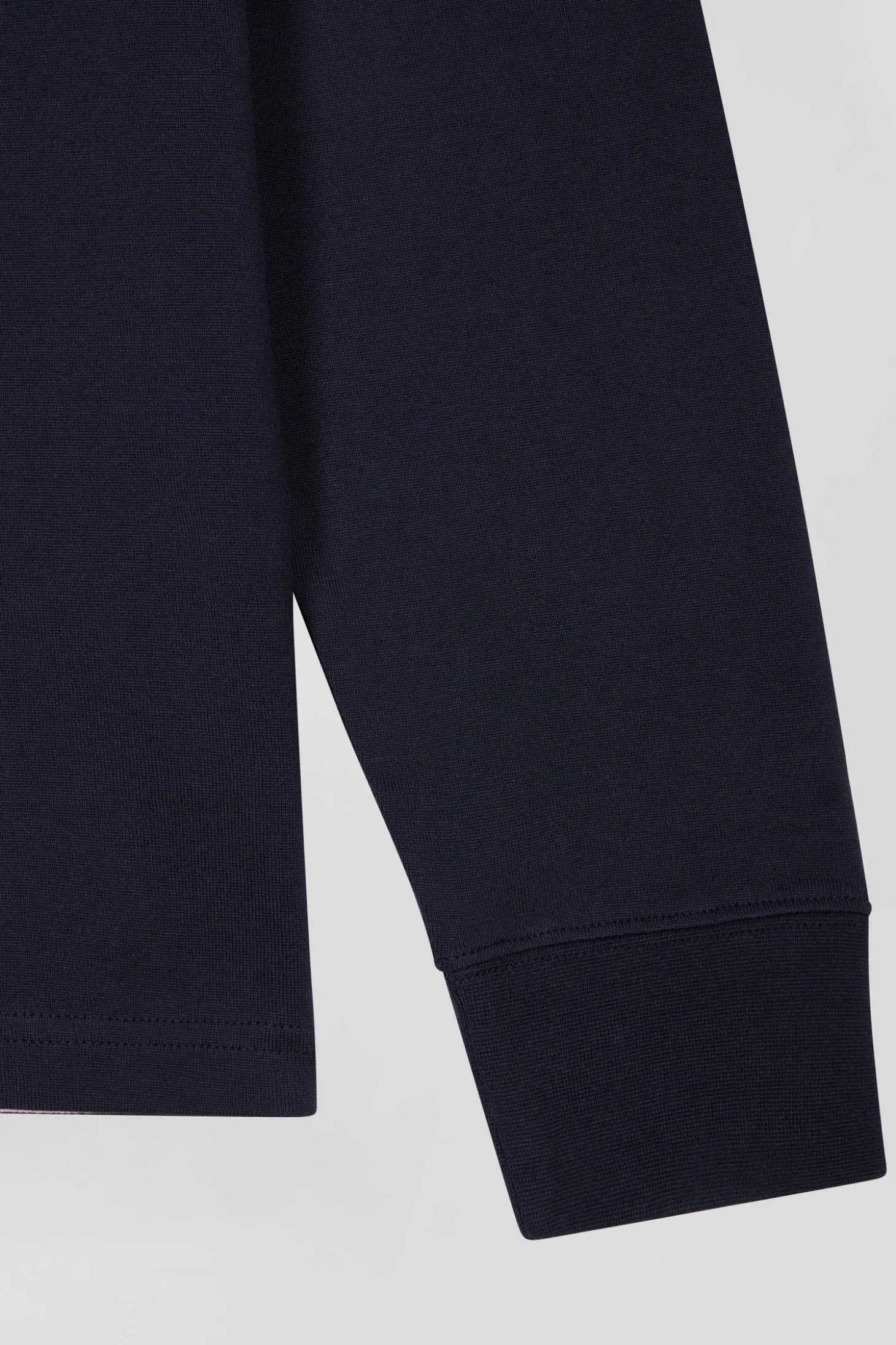 Maillot manches longues en coton Pima bleu marine coupe Regular