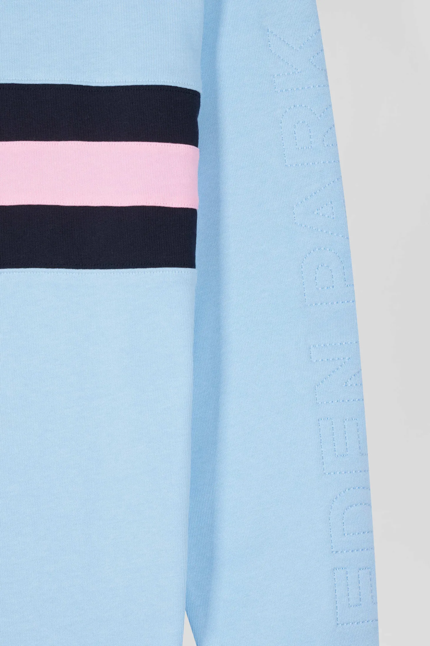 Maillot manches longues en coton ciel brodé coupe Relaxed