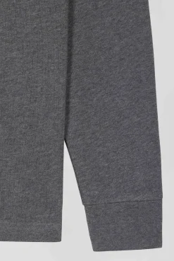 Maillot manches longues en coton gris détails nœud papillon coupe Regular