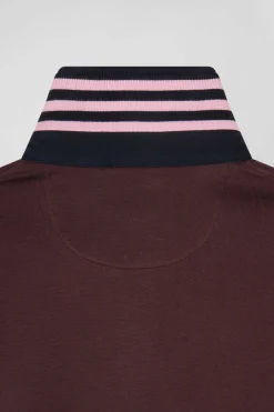 Maillot manches longues en coton Pima bordeaux coupe Regular