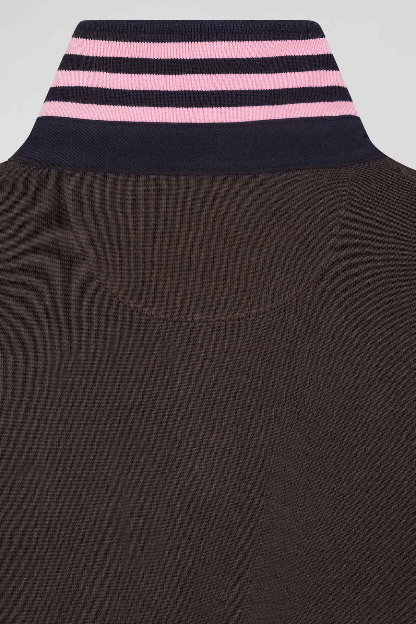 Maillot manches longues en coton Pima marron coupe Regular