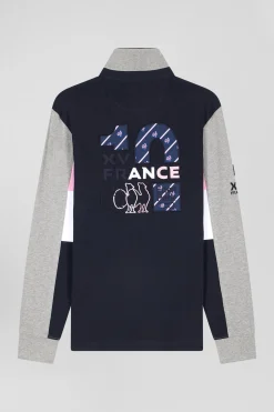 Maillot manches longues XV de France en coton bleu marine coupe Regular