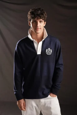 Maillot PAP'Atelier en maille cerclée marine