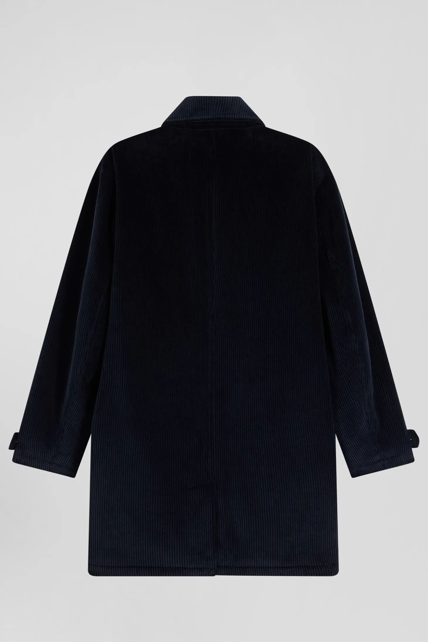 Manteau en coton mélangé à carreaux bleu marine