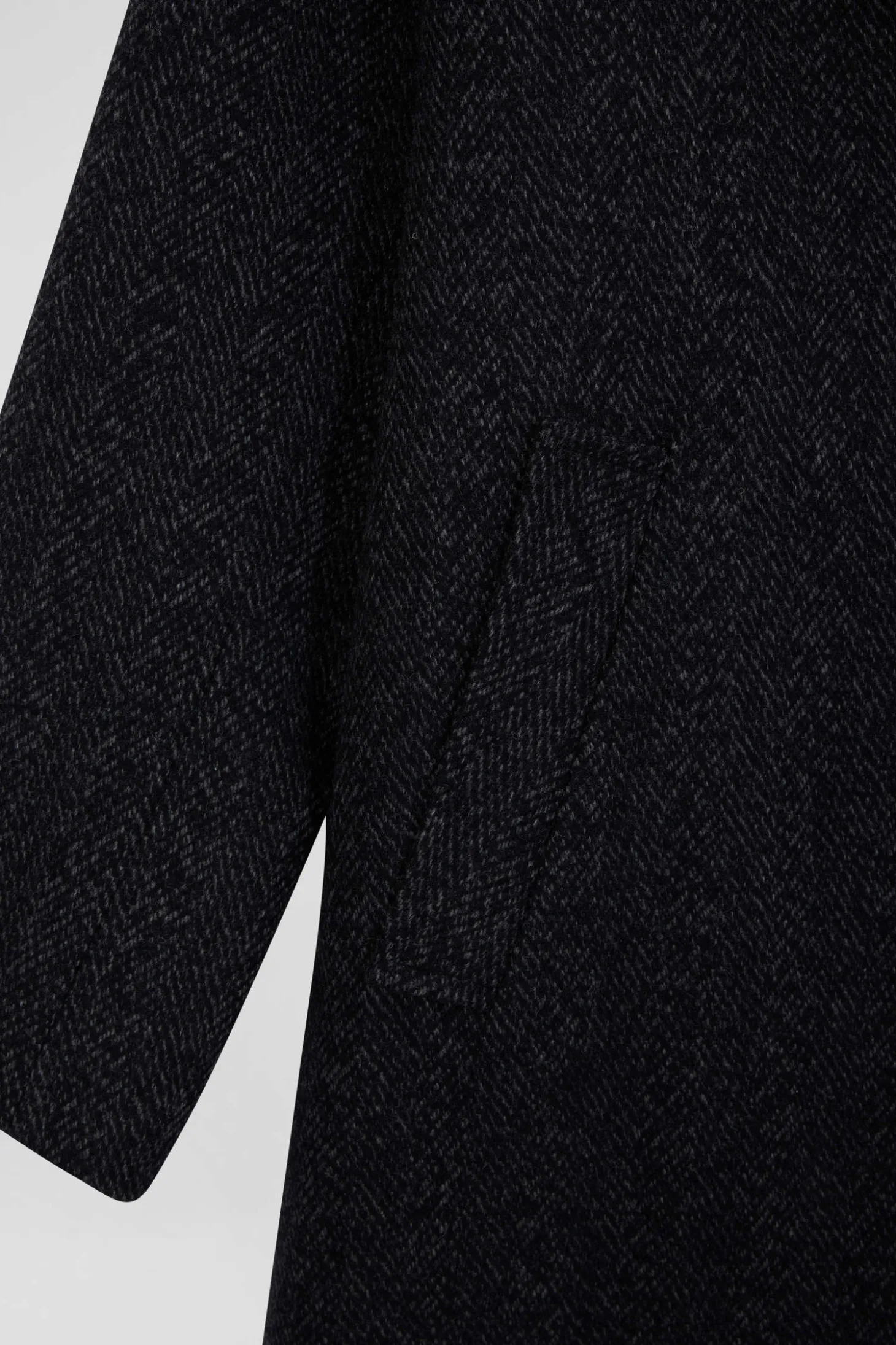 Manteau en drap de laine mélangée gris anthracite coupe Regular