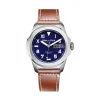 Montre à quartz en cuir marron