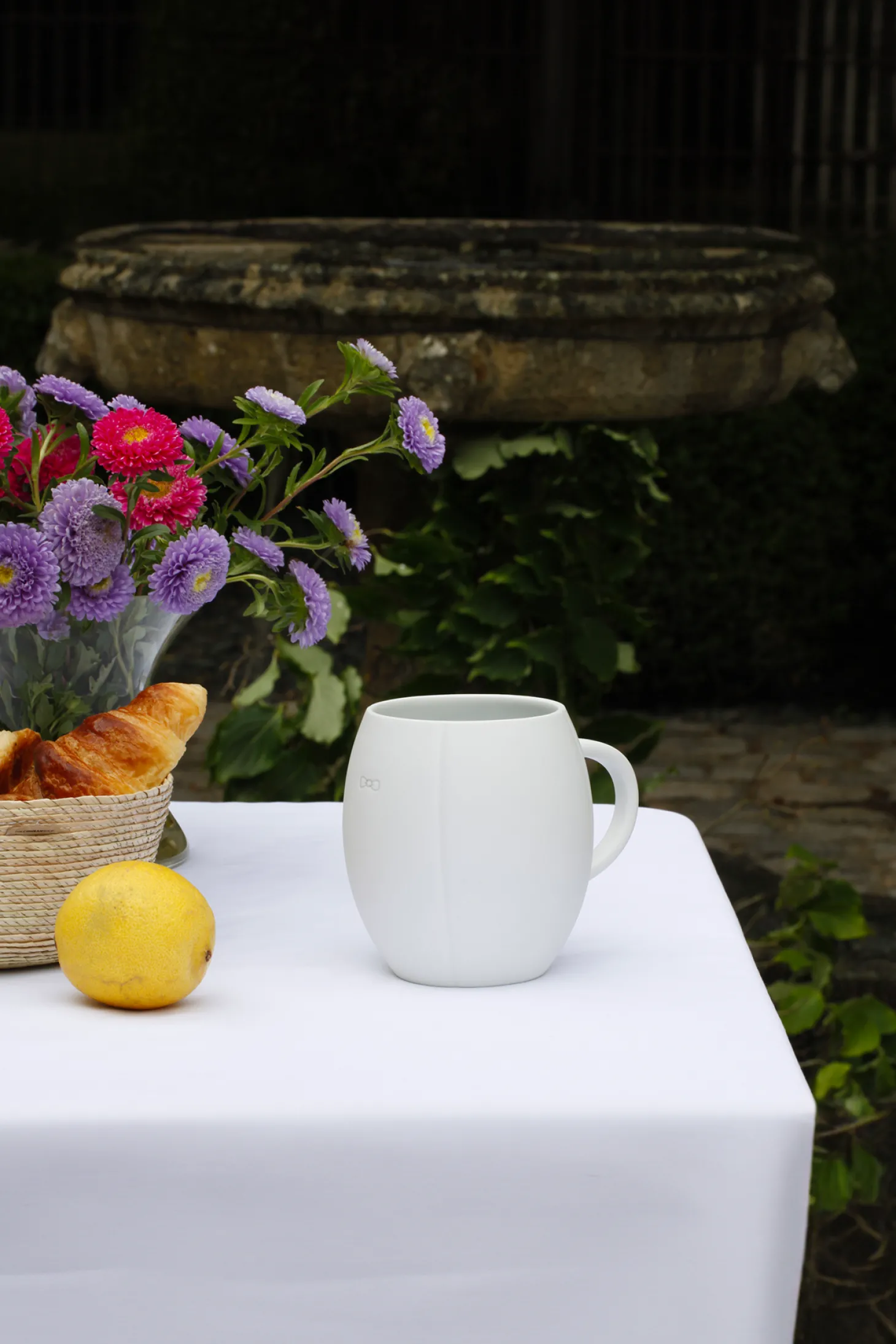 Mug blanc en porcelaine de Limoges - grand modèle