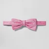 Nœud papillon en soie à micromotifs rose
