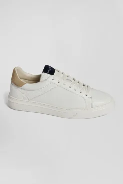 Paire de baskets basses en cuir blanc