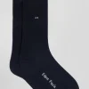 Paire de chaussettes bleu marine à détails cerclés en coton stretch