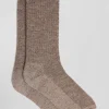 Paire de chaussettes homme en laine alpaga mélangée marron