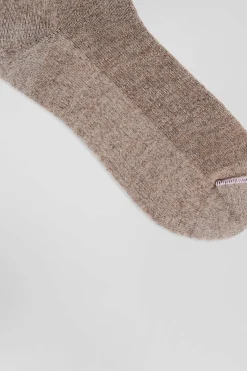 Paire de chaussettes homme en laine alpaga mélangée marron