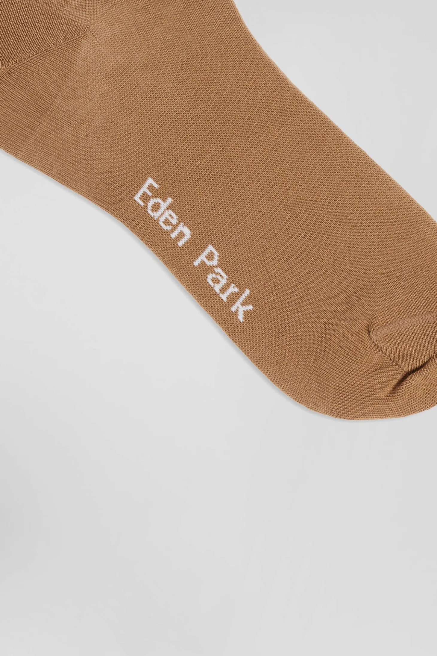 Paire de chaussettes marron à jeux de maille en coton stretch