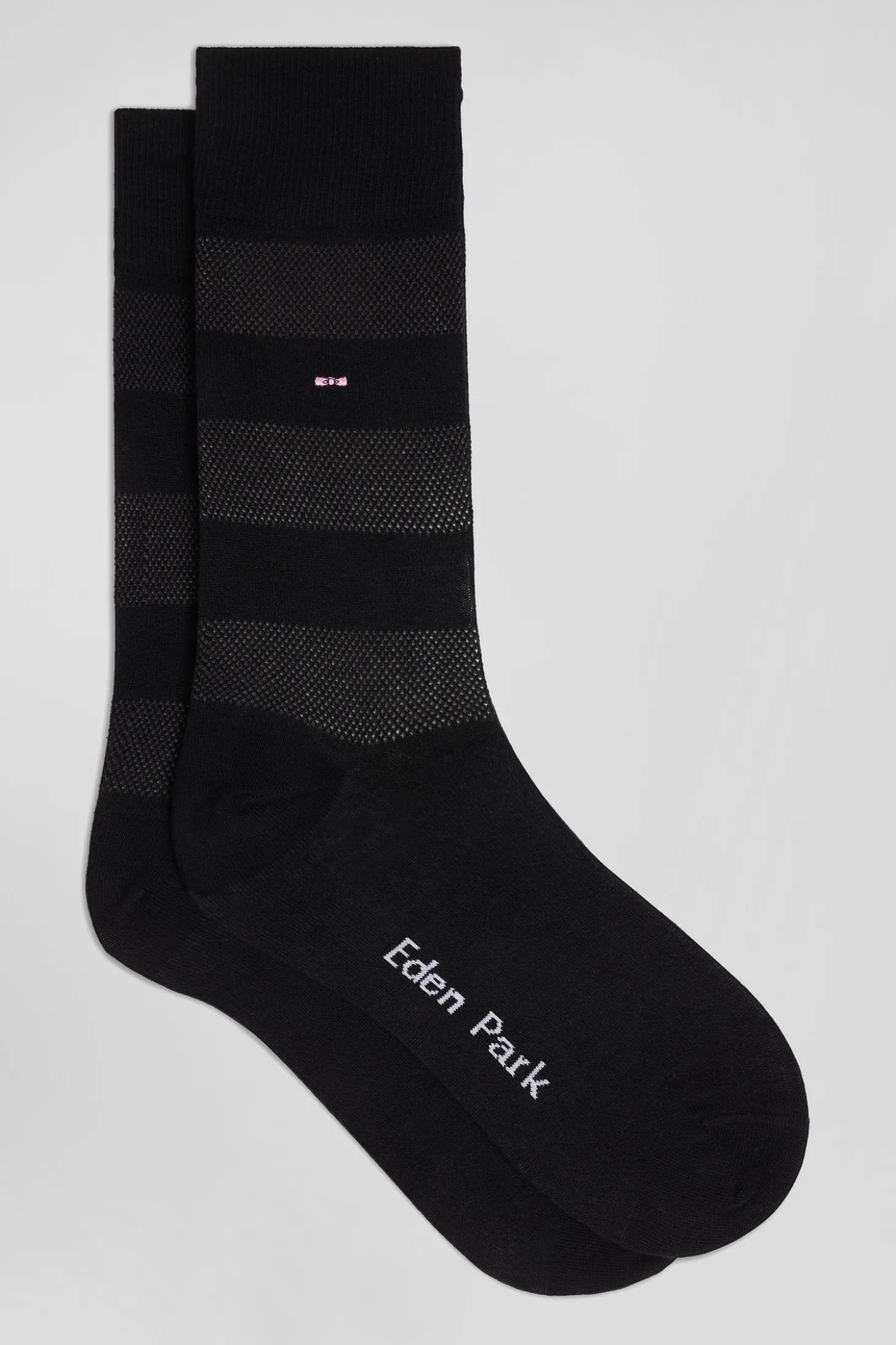 Paire de chaussettes noires à jeux de maille en coton stretch