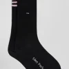 Paire de chaussettes noires à détails cerclés en coton stretch