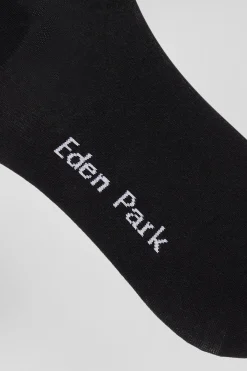 Paire de chaussettes noires à jeux de maille en coton stretch