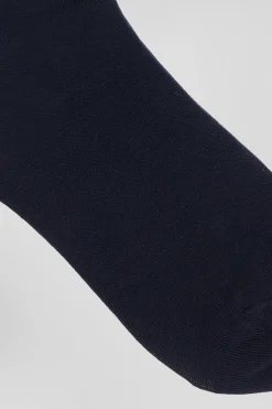 Paire de chaussettes rayées en coton stretch bleu marine